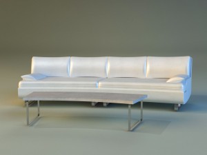 sofa luxury leather white 3D Модель