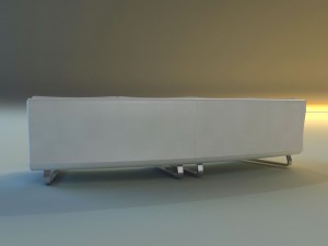 sofa luxury leather white 3D Модель