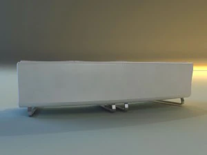 sofa luxury leather white 3D Model
