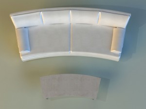 sofa luxury leather white 3D Модель