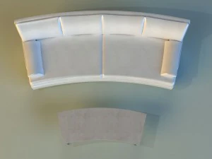 sofa luxury leather white 3D Model