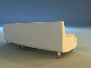 sofa luxury leather white 3D Модель