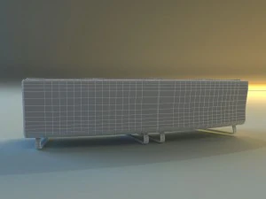 sofa luxury leather white 3D Model