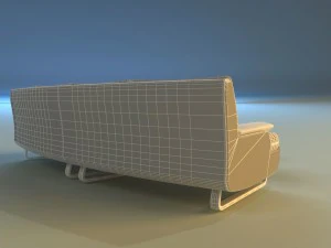 sofa luxury leather white 3D Model