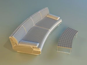 sofa luxury leather white 3D Model