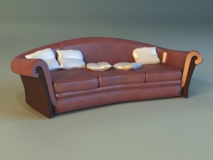 sofa luxury leather classic 3D Model