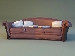 sofa luxury leather classic 3D Model