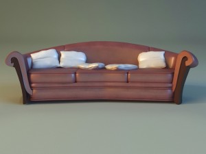 sofa luxury leather classic 3D Model