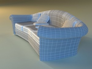 sofa luxury leather classic 3D Model