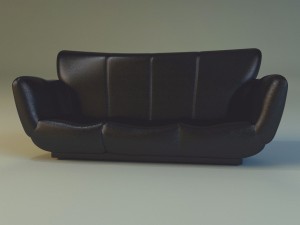 sofa luxury leather black 3Dモデル