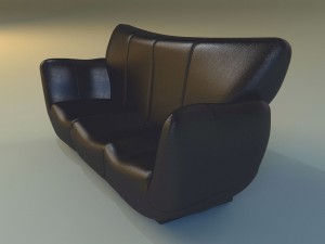 sofa luxury leather black 3Dモデル