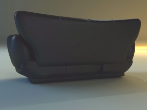 sofa luxury leather black 3Dモデル