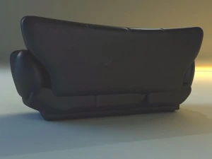 sofa luxury leather black 3D Model
