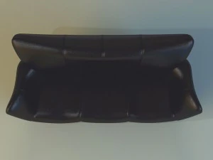 sofa luxury leather black 3D Model