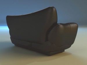 sofa luxury leather black 3Dモデル