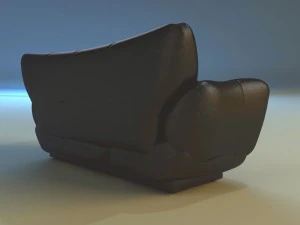 sofa luxury leather black 3D Model