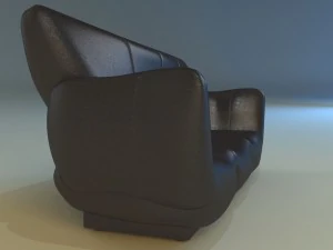 sofa luxury leather black 3D Model