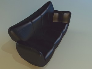 sofa luxury leather black 3Dモデル