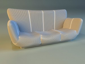 sofa luxury leather black 3Dモデル
