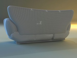 sofa luxury leather black 3Dモデル