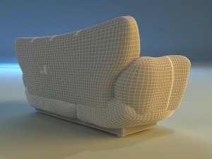 sofa luxury leather black 3Dモデル