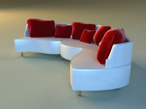 sofa luxury leather folding 3D Model