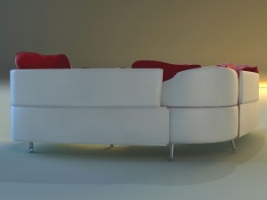 sofa luxury leather folding 3D Model
