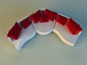 sofa luxury leather folding 3D Model