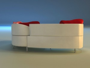 sofa luxury leather folding 3D Model