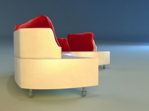sofa luxury leather folding 3D Model