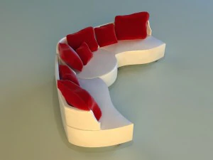 sofa luxury leather folding 3D Model