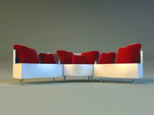 sofa luxury leather folding 3D Model
