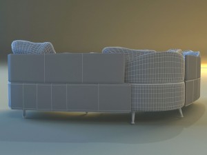 sofa luxury leather folding 3D Model