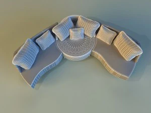sofa luxury leather folding 3D Model