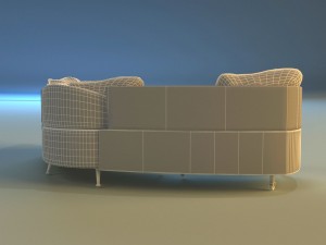 sofa luxury leather folding 3D Model