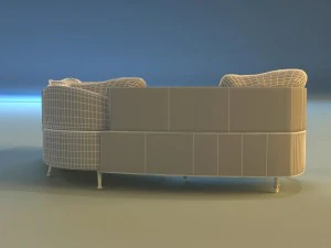sofa luxury leather folding 3D Model