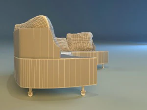 sofa luxury leather folding 3D Model