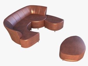 sofa luxury leather banket 3D 모델