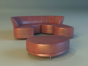 sofa luxury leather banket Modelo 3D
