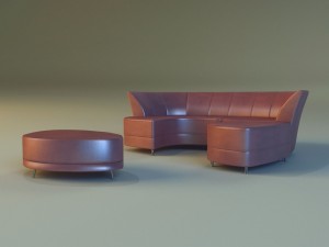 sofa luxury leather banket Modelo 3D