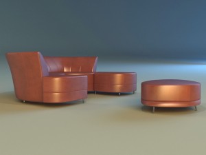sofa luxury leather banket Modelo 3D