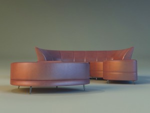sofa luxury leather banket Modelo 3D