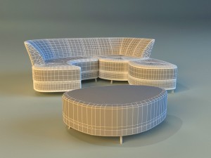 sofa luxury leather banket Modelo 3D
