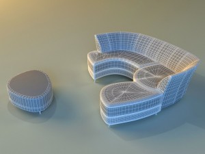 sofa luxury leather banket Modelo 3D