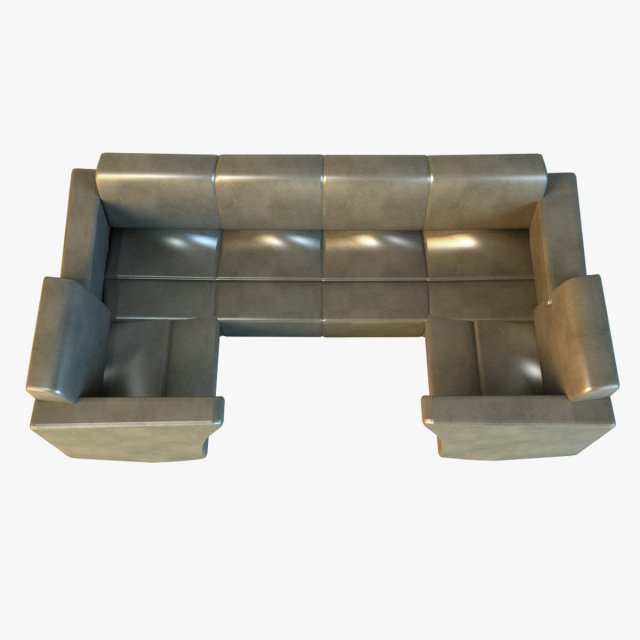 sofa luxury leather for cafe 3D 模型 .c4d .max .obj .3ds .fbx .stl .blend 