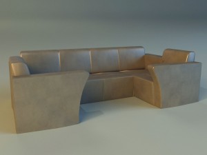sofa luxury leather for cafe 3D 模型