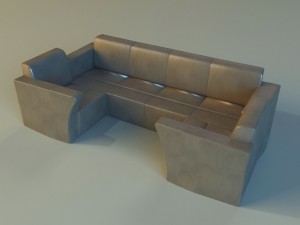 sofa luxury leather for cafe 3D 模型