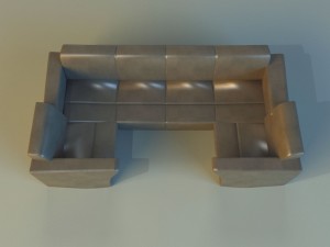 sofa luxury leather for cafe 3D 模型