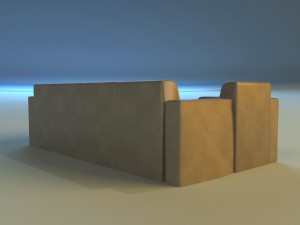 sofa luxury leather for cafe 3D 模型