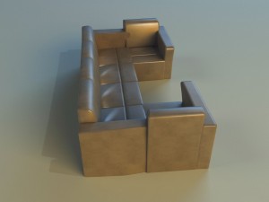 sofa luxury leather for cafe 3D 模型